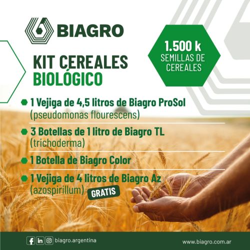 Kit Cereales Biológico Biagro |  Dosis para 1500 kg semilla